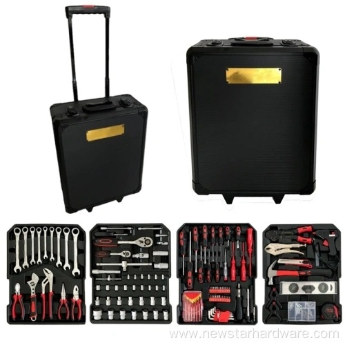 186 комада мултифункционална гаражна колица за алат у алуминијумској кутији за алат