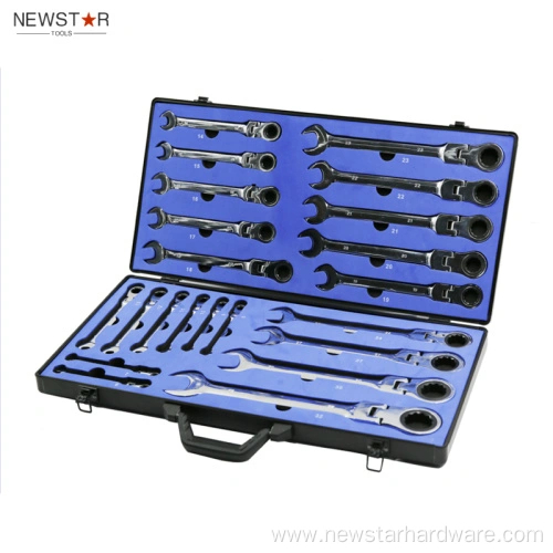 22 pcs Combinazione a cricchetto flessibile set di chiavi in ​​alluminio