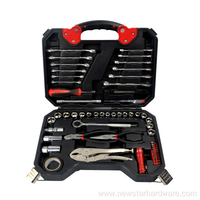 Set di attrezzi manuali da 63 pezzi rosso nero
