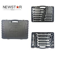Juego de llaves combinadas de trinquete de cabeza flexible NEWSTAR de 22 piezas